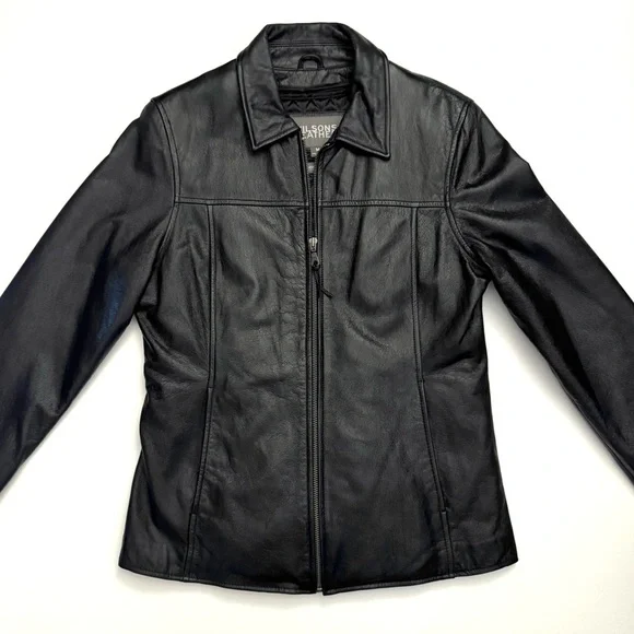 Wilsons Leather Women's Trinsulate Insulation Black Leather Jacket Size - M
